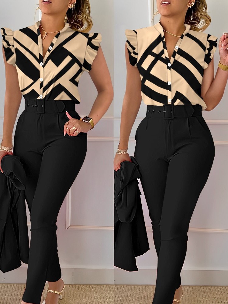 Eleganckie dwuczęściowe zestaw – Women Formal Wear Tops recenzja i cena