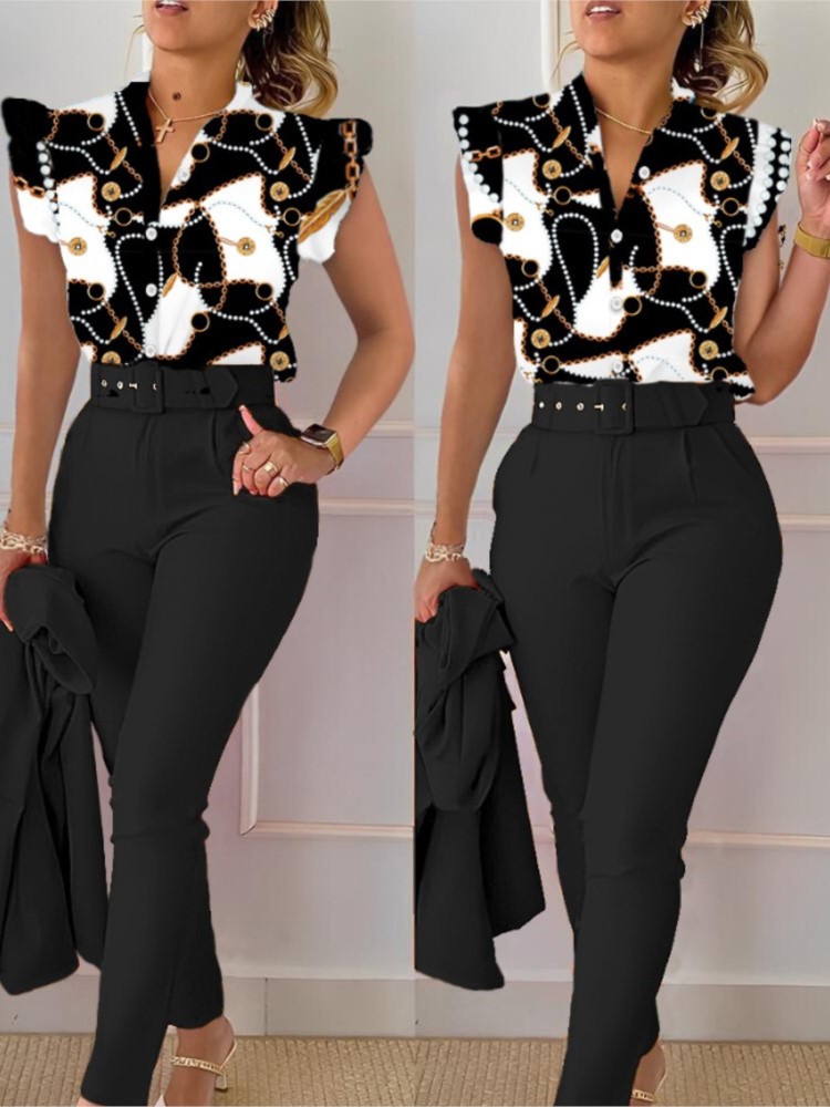 Eleganckie dwuczęściowe zestaw – Women Formal Wear Tops recenzja i cena