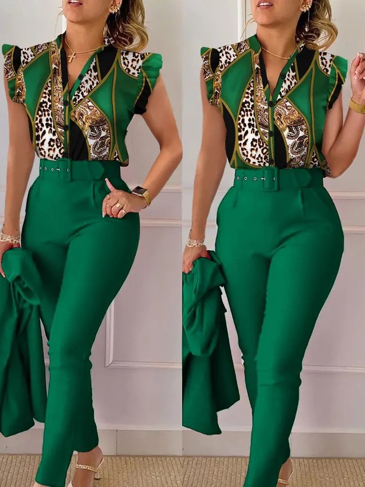 Eleganckie dwuczęściowe zestaw – Women Formal Wear Tops recenzja i cena