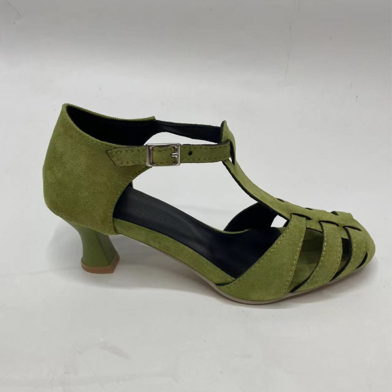 Damskie zielone zamszowe sanda – Kitten Heel Women recenzja i cena