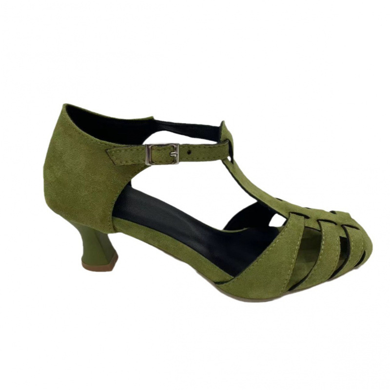 Damskie zielone zamszowe sanda – Kitten Heel Women recenzja i cena