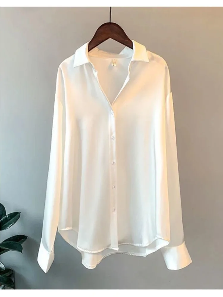 Plus Size Casual Women Silk Sh – Women Formal Wear Tops recenzja i cena