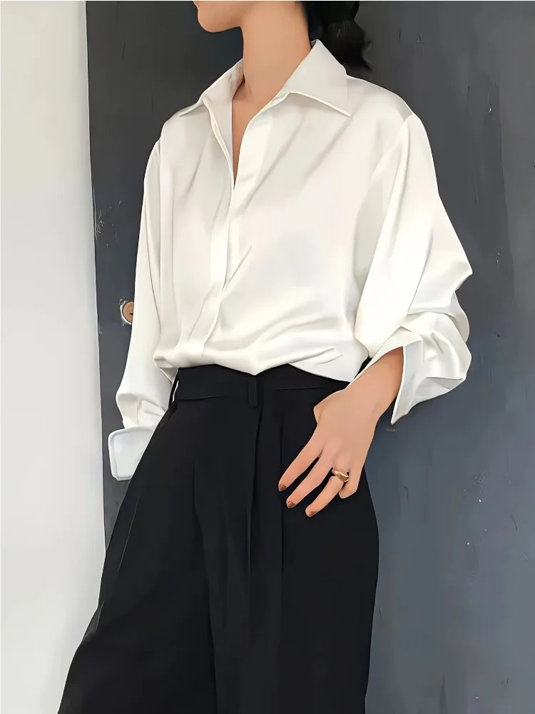 Plus Size Casual Women Silk Sh – Women Formal Wear Tops recenzja i cena
